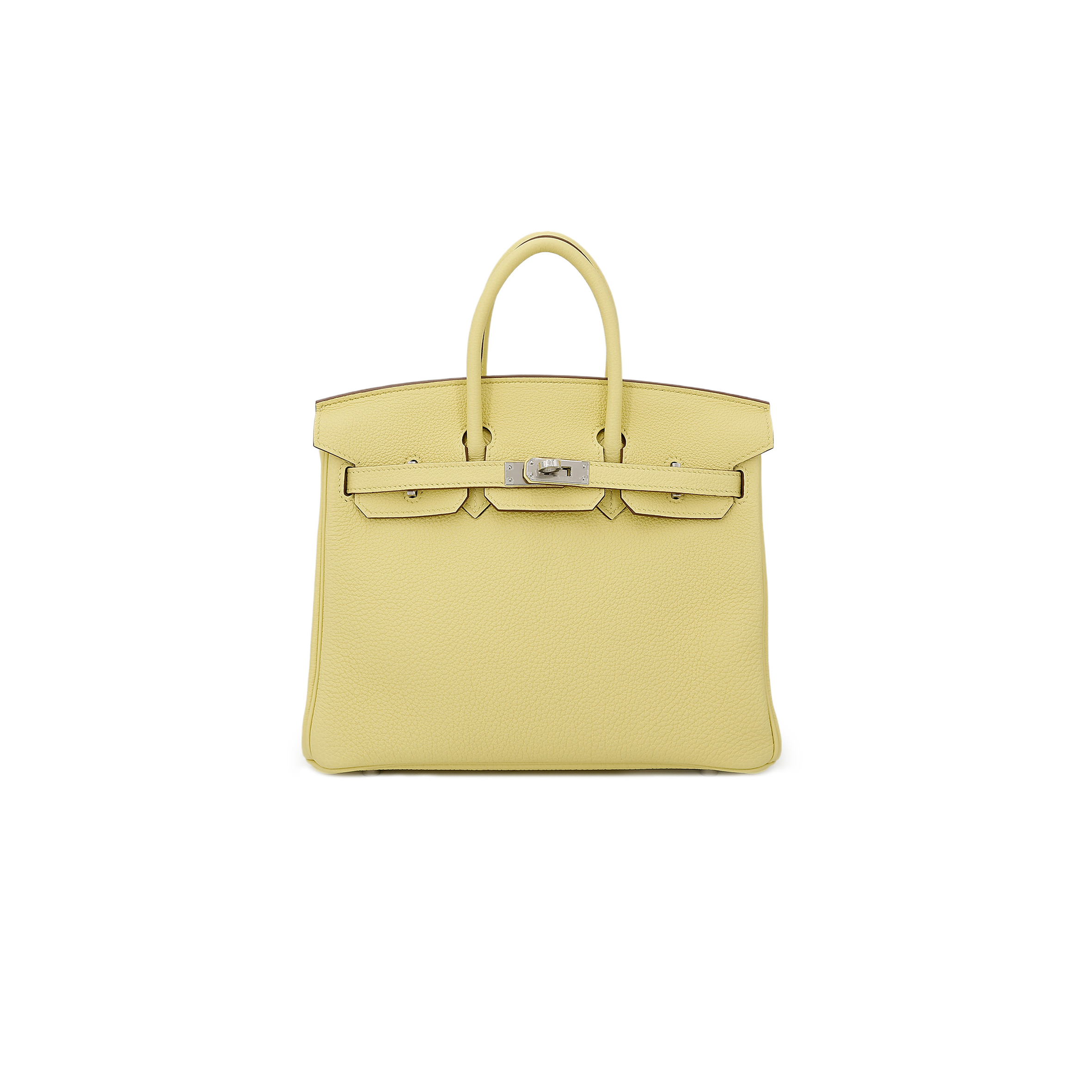 HERMÈS BIRKIN 30 TOGO LEATHER LEMON YELLOW SILVER BUCKLE BAG 1271660027 (30*23*15cm)